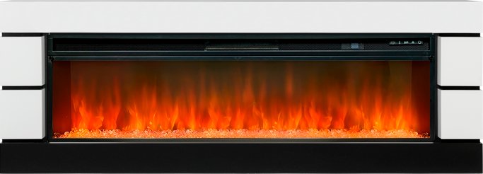 Каминокомплект Modern - Белый с черным с очагом Vision 60 LED