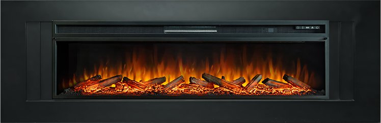 Каминокомплект Line 60 - Черный с очагом Vision 60 LOG LED_
