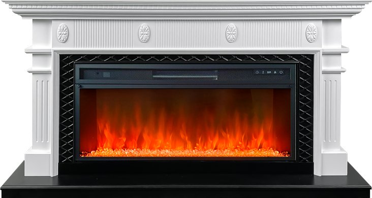 Каминокомплект Carlyle - Белый с черным с очагом Vision 42 LED