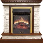 Каминокомплект Calgary - Дуб / Сланец бежевый с очагом Majestic FX M Brass, фото 1
