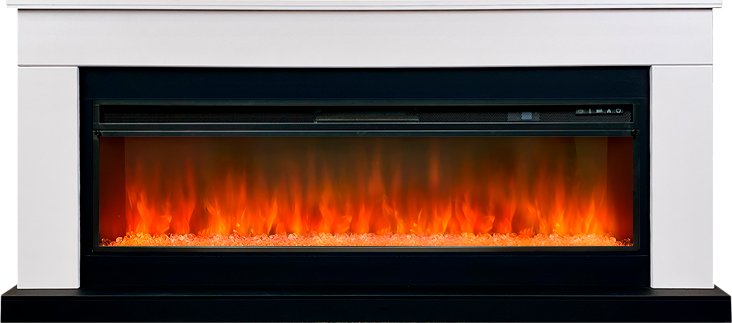 Каминокомплект Bergen 60 (Разборный) - Белый с черным с очагом Vision 60 LED