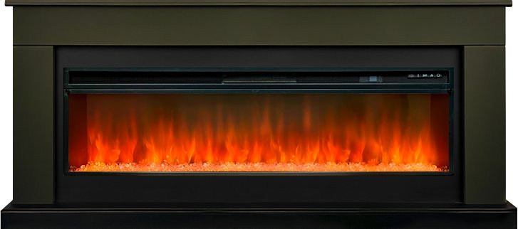 Каминокомплект Bergen 60 SFT (Разборный) - Темная олива с очагом Vision 60 LED