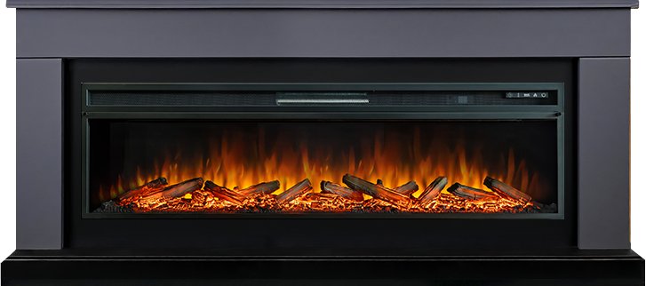 Каминокомплект Bergen 60 SFT (Разборный) - Серый графит с очагом Vision 60 LOG LED